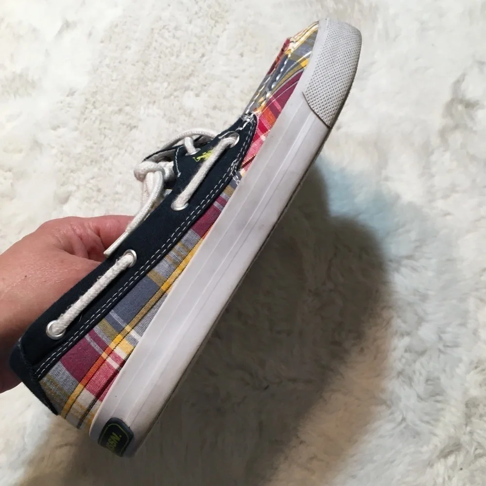 U.S Polo Assn PLAID Boat Shoes Deck Loafers Sneakers Size 8.5